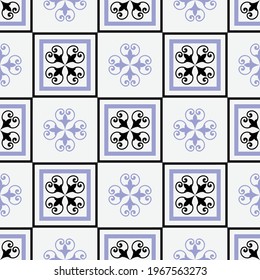 ceramic tile pattern, colorful seamless floral background, blue and white decorative wallpaper, Portugal ornament, Moroccan mosaic, pottery folk print, Spanish tableware, vintage tiles design, vector