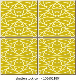 Ceramic tile pattern curve cross frame, oriental interior floor wall ornament elegant stylish design