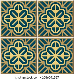 Ceramic tile pattern Curve Cross Geometry Frame Line Flower, oriental interior floor wall ornament elegant stylish design