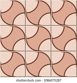 Ceramic tile pattern Curve Cross Geometry Frame Brick, oriental interior floor wall ornament elegant stylish design