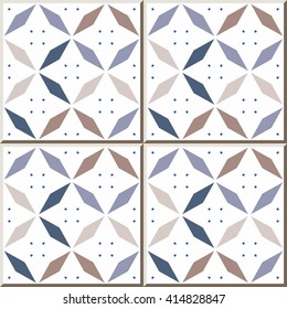 Ceramic tile pattern elegant folorful rhomb geometry cross