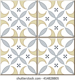 Ceramic tile pattern elegant round curve cross geometry