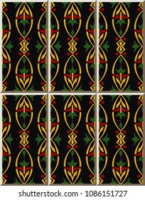 Ceramic tile pattern gold oval curve cross frame flower, oriental interior floor wall ornament elegant stylish design