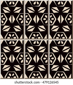 Ceramic tile pattern polygon cross triangle flower