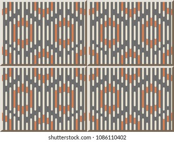 Ceramic tile pattern Polygon Geometry Cross Frame Line, oriental interior floor wall ornament elegant stylish design