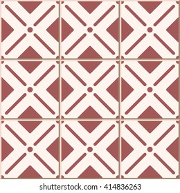 Ceramic tile pattern round corner square check cross line