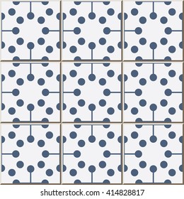 Ceramic tile pattern round dot circle cross line