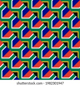 ceramic tile pattern of south africa flag. vector illustration