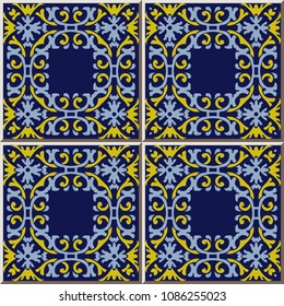 Ceramic tile pattern spiral curve square cross frame chain flower crest line, oriental interior floor wall ornament elegant stylish design