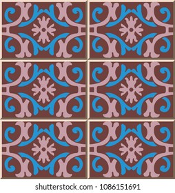 Ceramic tile pattern spiral oval curve cross frame flower, oriental interior floor wall ornament elegant stylish design