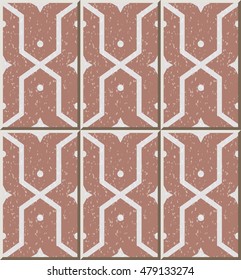 Ceramic tile pattern star round geometry cross frame