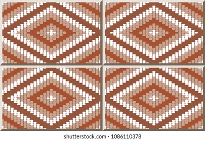 Ceramic tile pattern Stitch Woven Cross Square Check Diamond Frame Line, oriental interior floor wall ornament elegant stylish design