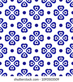 ceramic tile pattern vector, Porcelain background design, blue and white floral decor vector illustration