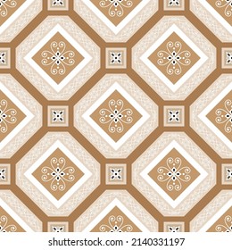 ceramic tile pattern vector. Seamless tiles design. Brow and white modern tiled. Vintage wallpaper elements Islam, Arabic, Indian, Ottoman, Motifs, Pottery. Cute background perfect for printing.