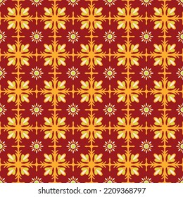 ceramic tile pattern vector, vintage decorative wall, tile flower seamless pattern