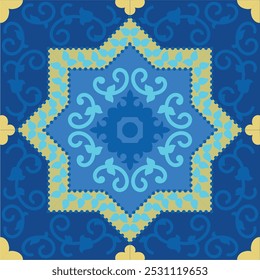 ceramic tile pattern vector, vintage damask wallpaper, colorful seamless floral background, texture for design floor, wall, textile, paper, tiled, Portugal, Morocco	
