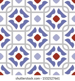 ceramic tile pattern, vintage tiled design with colorful patchwork Turkish style, decorative floral Portugal ornament, Moroccan background, Spanish tableware, seamless Mexican talavera, pottery print