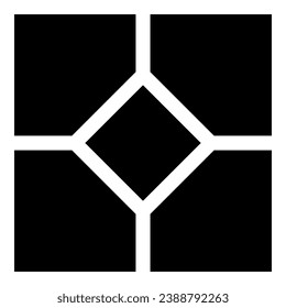 Icono de losa de baldosa cerámica color negro ilustración vectorial estilo plano simple