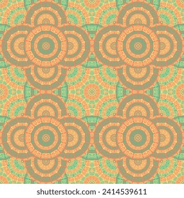 Ceramic tile seamless pattern vector geometric design. Fabric print ornament. Colorful background texture. Traditional spanish azulejo. Sicily bathroom ornament.