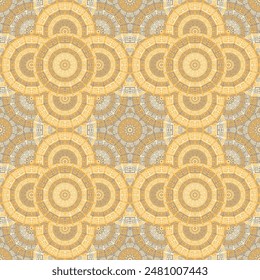 Diseño geométrico de Vector de patrón sin costura de azulejos de cerámica. Adorno de estampado de tela. Mosaico de decoración de pared de vieja moda. Diseño mediterráneo orgánico. Ornamento de baño de Sicilia.