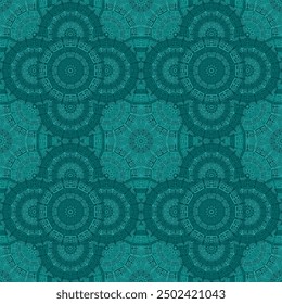 Diseño geométrico de Vector sin patrón de baldosas de cerámica. Adorno de mosaico textil. Motivo de geometría de damasco. Diseño mediterráneo orgánico. Ornamento de baño de Sicilia.