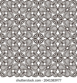 Ceramic tile seamless pattern with wave line curls. Mediterranean porcelain pottery.