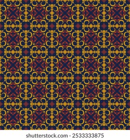 Ceramic tile in talavera style. Seamless colorful patchwork tile with Islam, Arabic, Indian, ottoman motifs