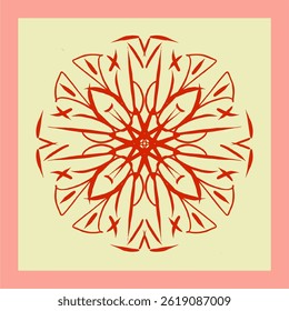 Ceramic tile template. Ornament, ethnic style. Simple bright vector illustration.