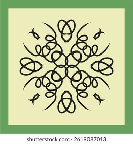 Plantilla de baldosas de cerámica. Ornamento, estilo étnico. Simple Ilustración vectorial brillante.