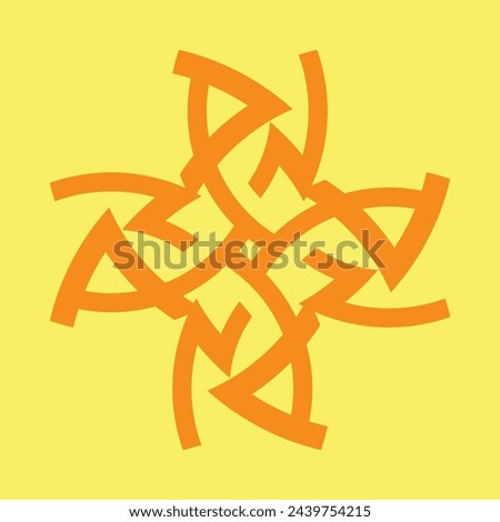 ceramic or tile vector design that forms the letter 'P' and 'N'. Dark yellow on a light yellow background. Foto stock © 