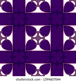Ceramic tile vector. Morrocan pattern, Majolica ornament. Retro Ethnic repeat.       Italian majolica tile, Mosaic morrocan. Floral elements. Geometric boho design. Violet 