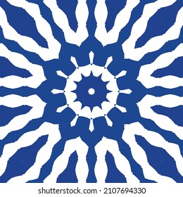 Ceramic tiles azulejo portugal. Graphic design. Vector seamless pattern watercolor. Blue ethnic background for T-shirts, scrapbooking, linens, smartphone cases or bags.