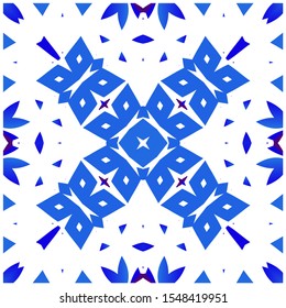 Ceramic tiles azulejo portugal. Minimal design. Vector seamless pattern illustration. Blue ethnic background for T-shirts, scrapbooking, linens, smartphone cases or bags.