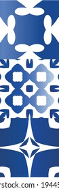 Ceramic tiles azulejo portugal. Original design. Set of vector seamless patterns. Blue ethnic backgrounds for T-shirts, scrapbooking, linens, smartphone cases or bags.