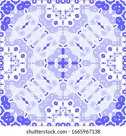 Ceramic tiles azulejo portugal. Universal design. Vector seamless pattern trellis. Blue ethnic background for T-shirts, scrapbooking, linens, smartphone cases or bags.