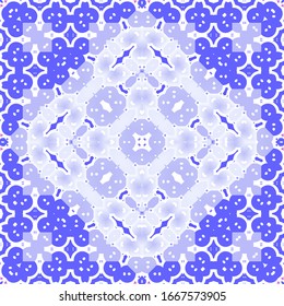 Ceramic tiles azulejo portugal. Universal design. Vector seamless pattern trellis. Blue ethnic background for T-shirts, scrapbooking, linens, smartphone cases or bags.