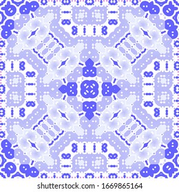 Ceramic tiles azulejo portugal. Universal design. Vector seamless pattern trellis. Blue ethnic background for T-shirts, scrapbooking, linens, smartphone cases or bags.