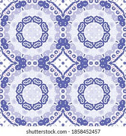 Ceramic tiles azulejo portugal. Universal design. Vector seamless pattern trellis. Blue ethnic background for T-shirts, scrapbooking, linens, smartphone cases or bags.