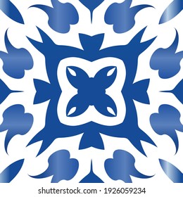 Ceramic tiles azulejo portugal. Universal design. Vector seamless pattern concept. Blue ethnic background for T-shirts, scrapbooking, linens, smartphone cases or bags.