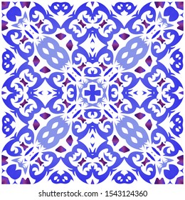 Ceramic tiles azulejo portugal. Vector seamless pattern watercolor. Minimal design. Blue ethnic background for T-shirts, scrapbooking, linens, smartphone cases or bags. Ceramic tiles azulejo portugal. Vector seamless pattern watercolor. Minimal design. Blue ethnic background for T-shirts, scrapbooking, linens, smartphone cases or bags.