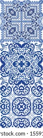 Ceramic tiles azulejo portugal. Vector seamless pattern elements. Creative design. ethnic background for T-shirts, scrapbooking, linens, smartphone cases or bags.