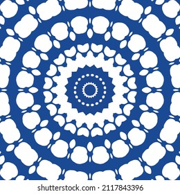 Ceramic tiles azulejo portugal. Vector seamless pattern collage. Minimal design. Blue ethnic background for T-shirts, scrapbooking, linens, smartphone cases or bags.