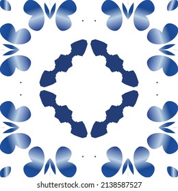 Ceramic tiles azulejo portugal. Vector seamless pattern illustration. Original design. Blue ethnic background for T-shirts, scrapbooking, linens, smartphone cases or bags.