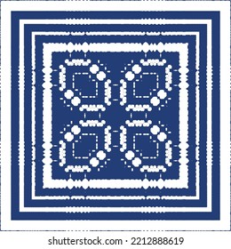 Ceramic tiles azulejo portugal. Vector seamless pattern illustration. Original design. Blue ethnic background for T-shirts, scrapbooking, linens, smartphone cases or bags.