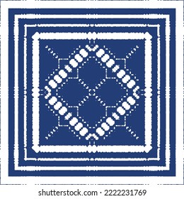Ceramic tiles azulejo portugal. Vector seamless pattern illustration. Original design. Blue ethnic background for T-shirts, scrapbooking, linens, smartphone cases or bags.