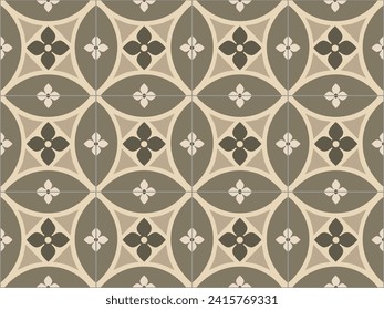 Ceramic Tiles. Hydraulic Portuguese ceramic design. Floral decorative ornament.