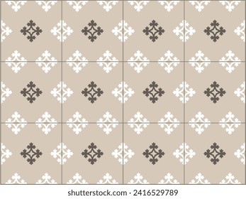 Ceramic Tiles. Hydraulic Portuguese ceramic design. Vintage floral decorative ornament.