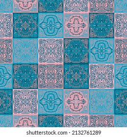 ceramic tiles in patchwork style vector seamless pattern ethnic backgrounds