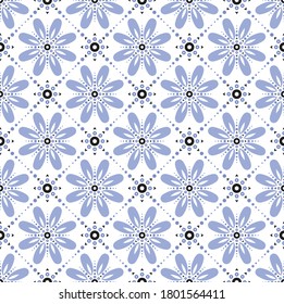 azulejos de cerámica, fondo de flores sin costura de color, papel pintado azul pastel de flores, adorno de Portugal, textil, talavera, impresión folclórica de cerámica, vajilla española, diseño de baldosas de época
