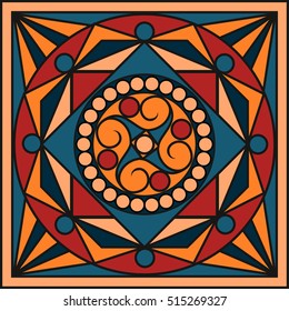 Ceramic tiles in retro colors. Vintage patterns. Vector illustration